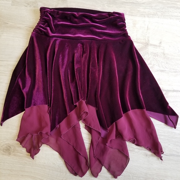 Urban Outfitters Dresses & Skirts - Pixie velvet asymmetrical fairy festival skirt 90s